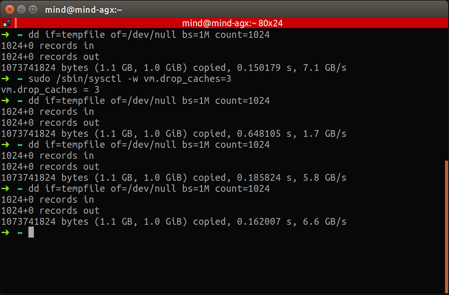 SamSung缓存读和直接读的速度
